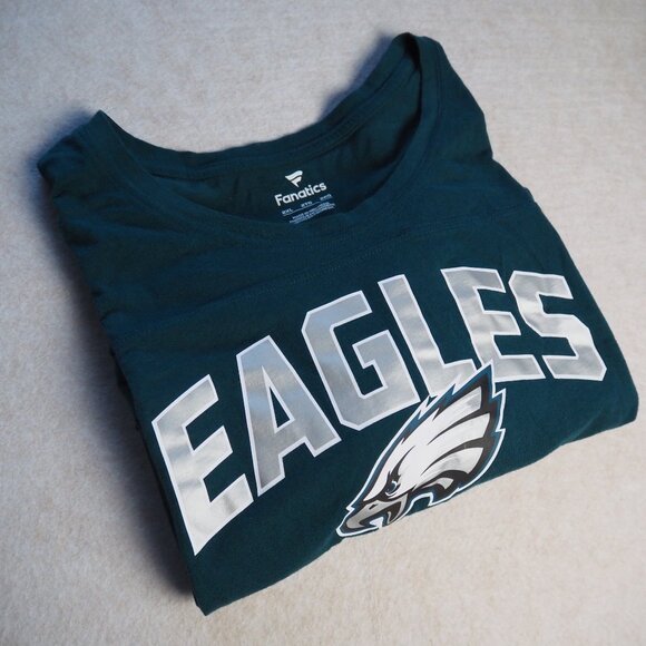 Fanatics NFL Eagles Women's 3/4 Sleeve Shirt XXL Stripes - Pre-owned (Defect) - Picture 7 of 9